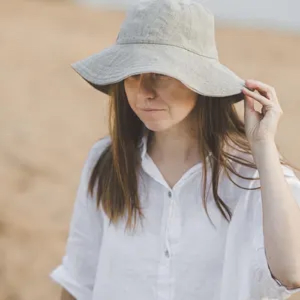 Linen Bucket Sunhat, NWOT